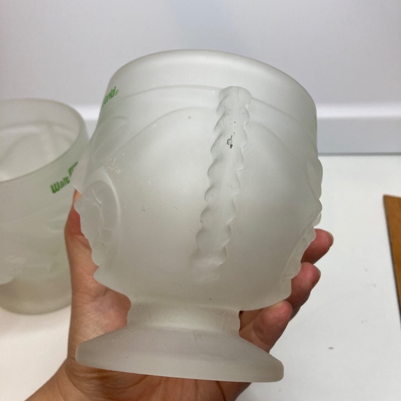 Set Of 2 Walt Disney World Polynesian Village Resort Frosted Glass Tiki Mug Cup - Picture 11 of 13